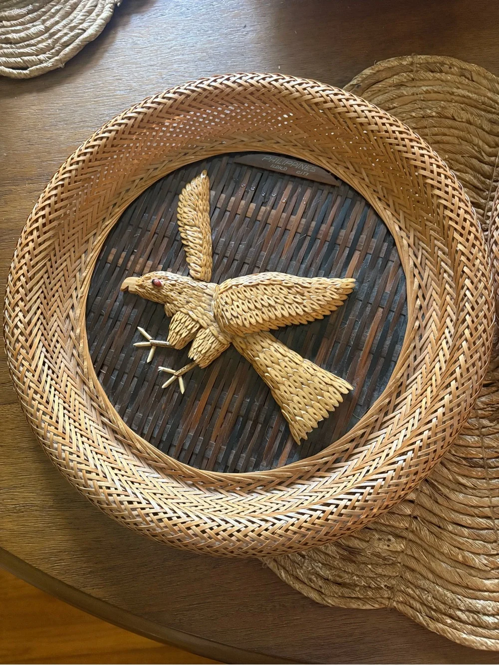 Handwoven Rattan Eagle Wall Accent - Philippines